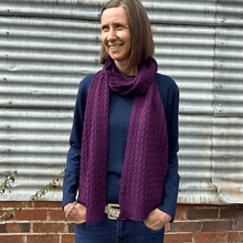 Load image into Gallery viewer, Danthonia Pure Millpost Merino Wool cable knit scarf by Lindner Socks