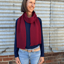 Load image into Gallery viewer, Danthonia Pure Millpost Merino Wool cable knit scarf by Lindner Socks