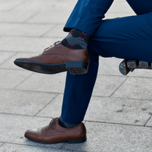 Load image into Gallery viewer, Walter Argyle Fine Knit Loose Top Merino Wool Socks by Lindner Socks