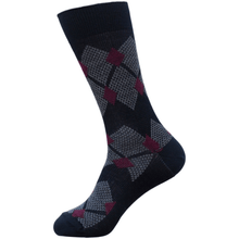Load image into Gallery viewer, Walter Argyle Fine Knit Merino Wool Socks by Lindner Socks