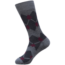Load image into Gallery viewer, Walter Argyle Fine Knit Merino Wool Socks by Lindner Socks