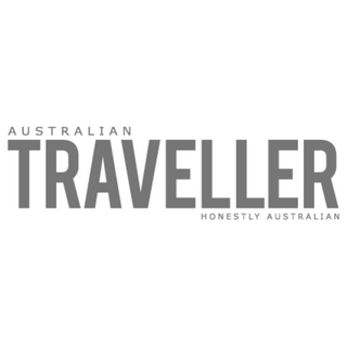 Logo of Australian Traveller on a white background