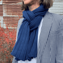 Load image into Gallery viewer, Broker Pure Merino Wide Ribbed Scarf - Enjoy Warmth and Softness with our Australian Made Broker Pure Merino Wool Wide Ribbed Scarf
