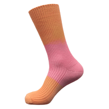 Load image into Gallery viewer, Australian made local merino wool sorbet ribbed hand dyed socks
