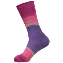 Load image into Gallery viewer, Australian made local merino wool berry ribbed hand dyed socks
