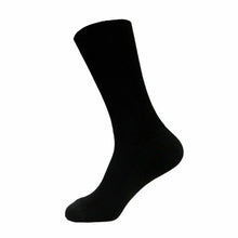 Load image into Gallery viewer, Australian made Black Alfred Loose Top fine Australian merino wool dress socks
