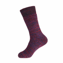 Load image into Gallery viewer, Australian made Black/Blue/Red Max Loose Top Australian merino hardwearing Thick Socks
