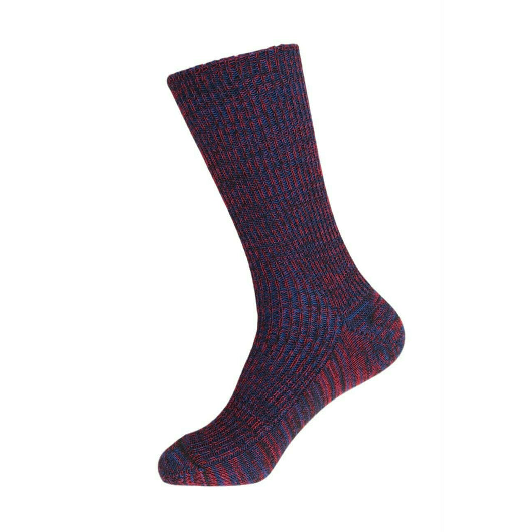Australian made Black/Blue/Red Otto Australian merino ribbed work socks