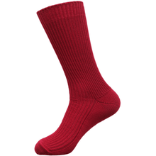 Load image into Gallery viewer, Australian made Crimson Red Narrawa Australian merino ribbed socks
