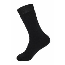 Load image into Gallery viewer, Australian made Black Max Loose Top Australian merino hardwearing Thick Socks
