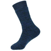 Load image into Gallery viewer, Australian made Black/Blue/Bottle Max Loose Top Australian merino hardwearing Thick Socks

